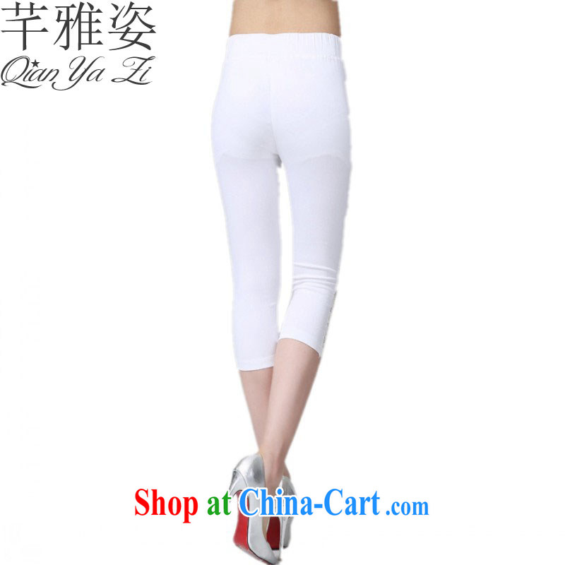 Constitution and colorful 2015 summer cotton 100 ground 7 stretch pants and ventricular hypertrophy, fat sister leisure solid pants candy-colored shorts video thin pants pants solid white 7 pants XXXXL 2 feet 9 - 3 feet 1, constitution, Jacob (QIANYAZI), online shopping