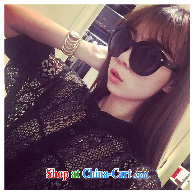 With the 2015 spring and summer new Korean version, long, snow-woven shirts dresses loose long-sleeved shirt girls large, sunscreen and clothing shirt delivery black XXXL, vPro, and shopping on the Internet