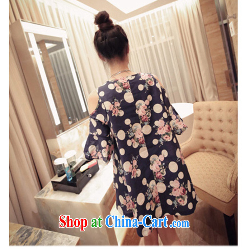 With the 2015 summer new European code Dress Your shoulders the resort stamp liberal women's clothing 200 jack to wear thick MM increase the fat summer large blue code XXXL 170 - 200 jack, sharp, and shopping on the Internet