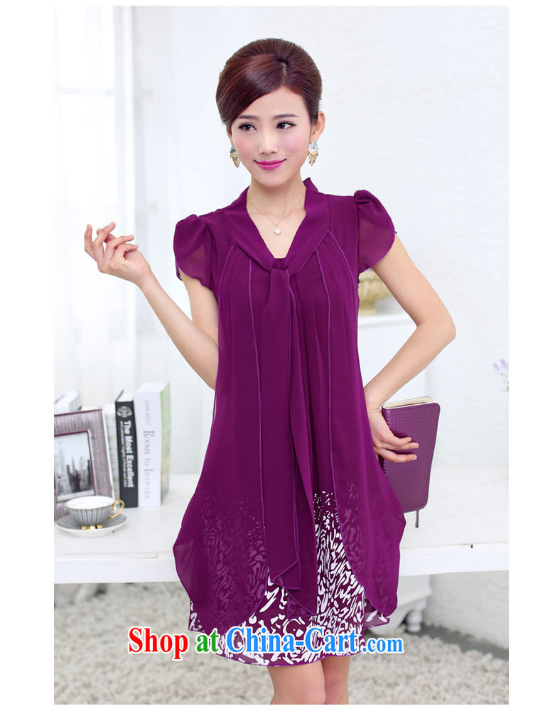 Yuan Bo summer new Snow woven short-sleeved large, loose dresses stamp women MM thick blue 1311 XL pictures, price, brand platters! Elections are good character, the national distribution, so why buy now enjoy more preferential! Health