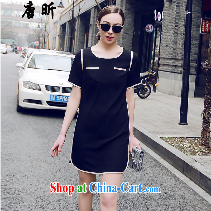 Tang - the United States and Europe, female new summer, new mm thick loose video thin short-sleeved dresses 200 Jack Black_C 1926 XL 3 150 - 160 about Jack