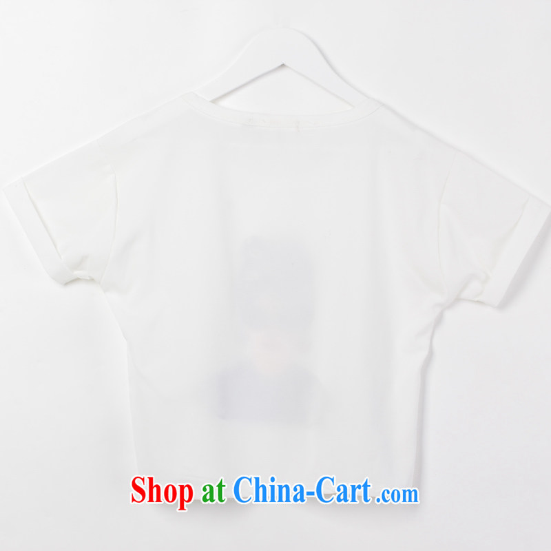 Constitution, 2015 summer New, and indeed increase, women are a Video thin short-sleeve crew-neck shirt T mm thick stylish urban lovely wind sweet stamp T-shirt white large XL 2 140 - 155 jack, constitution, and, shopping on the Internet