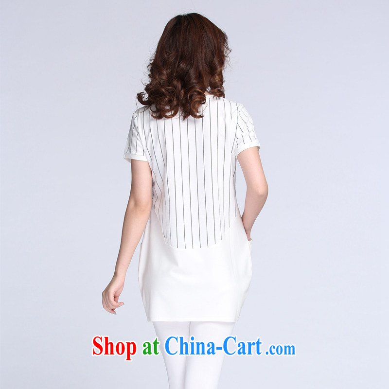 Let the flower summer new, larger women is the increased emphasis on stamp duty mm thick sister skirt fat, women video thin dresses s 8180 white 3XL, let the flower (MULGERDO), shopping on the Internet