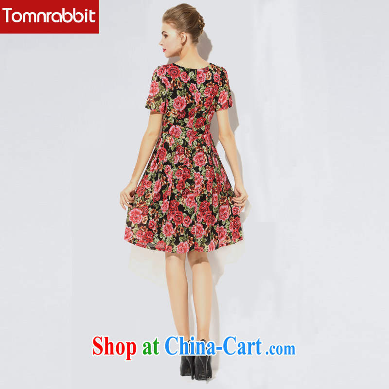 Tomnrabbit 2015 the European site summer new thick mm video thin large code female high-end stamp snow woven dresses picture color 3XL, Tomnrabbit, shopping on the Internet