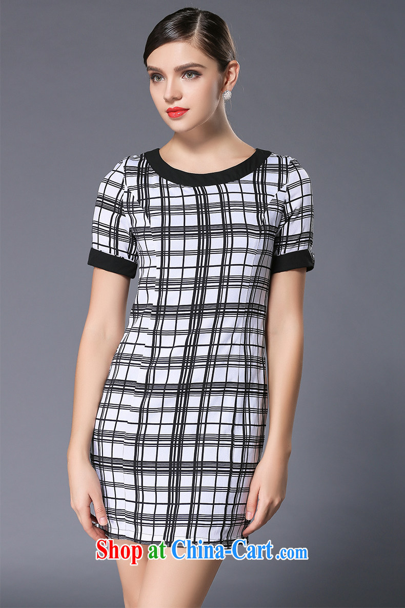 The silk, honey XL girls thick MM graphics thin 2015 summer grid stamp beauty dresses ZZ 3382 white 2XL (135 jack - 149 Jack through) pictures, price, brand platters! Elections are good character, the national distribution, so why buy now enjoy more preferential! Health