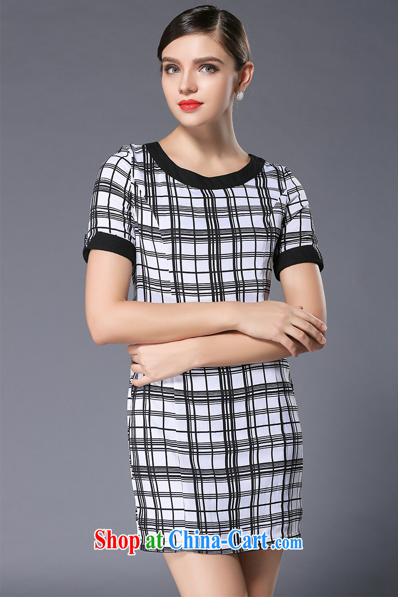 The silk, honey XL girls thick MM graphics thin 2015 summer grid stamp beauty dresses ZZ 3382 white 2XL (135 jack - 149 Jack through) pictures, price, brand platters! Elections are good character, the national distribution, so why buy now enjoy more preferential! Health