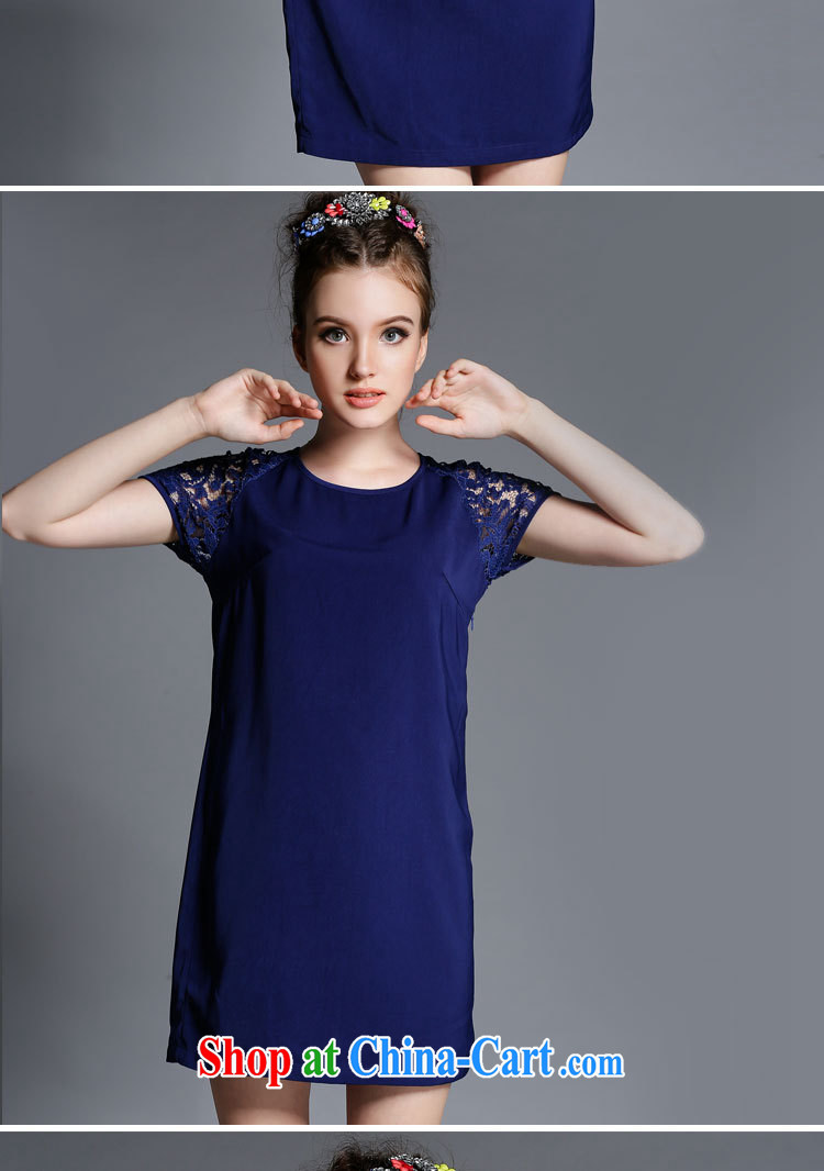 The silk, honey XL girls thick MM graphics thin 2015 summer lace Openwork stitching and arm beauty dresses ZZ 1880 blue 3 XL (150 jack - 164 Jack through) pictures, price, brand platters! Elections are good character, the national distribution, so why buy now enjoy more preferential! Health