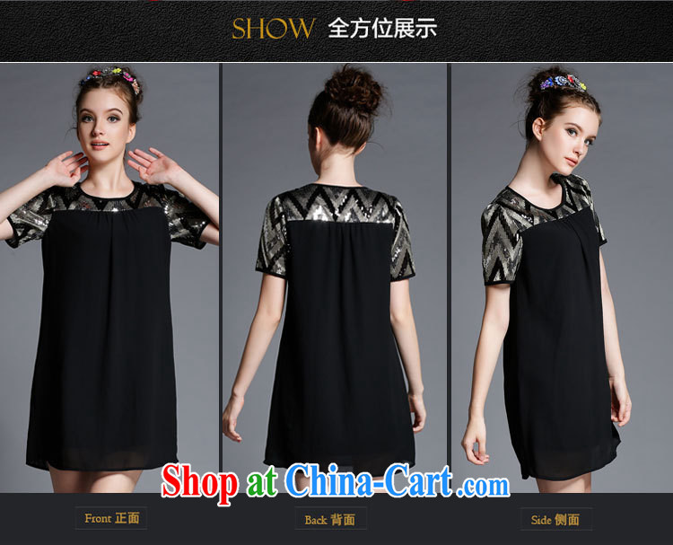 The silk, honey XL girls thick MM graphics thin 2015 summer wear, stitching beauty dresses ZZ 1865 black 5 XL (181 jack - 200 Jack through) pictures, price, brand platters! Elections are good character, the national distribution, so why buy now enjoy more preferential! Health