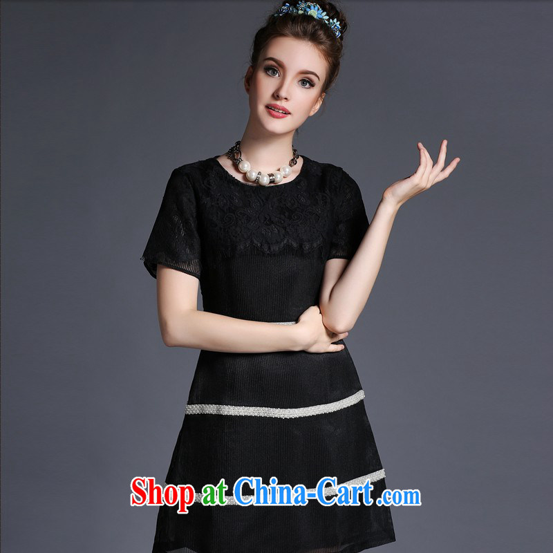O'Neill could facilitate summer 2015 new larger women in Europe and mm thick dress, long skirt solid beauty graphics thin black XL, facilitating access (AOFULI), online shopping