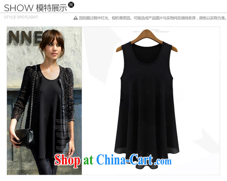 Korea in 2015 was new, larger female summer mm thick solid casual shirts thick sister snow woven vest skirt video thin sleeveless straps black XXXXXL pictures, price, brand platters! Elections are good character, the national distribution, so why buy now enjoy more preferential! Health