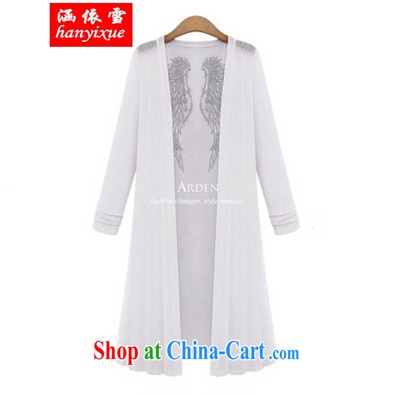covered by snow in 2015 increased in Europe and America, female 200 Jack mm thick graphics thin summer female long knitting garments sunscreen clothing large white code XXXXL