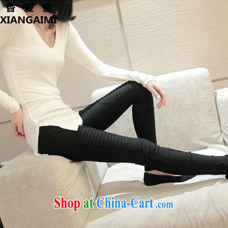 Hong Kong Honey Love 2015 summer new Korea and indeed increase, female 200 Jack thick MM stylish warranty and trousers solid black pants XXXL (recommendations 160 - 200 jack), Hong Kong Love honey (XIANGAIMI), online shopping