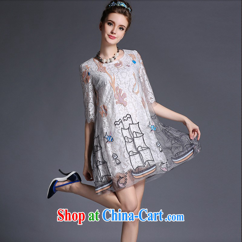 O'Neill could lead the United States and Europe, female summer is the increased emphasis on MM lace, long, loose fat sister graphics thin dresses 200 Jack summer short-sleeved gray XL, could bring about (AOFULI), online shopping