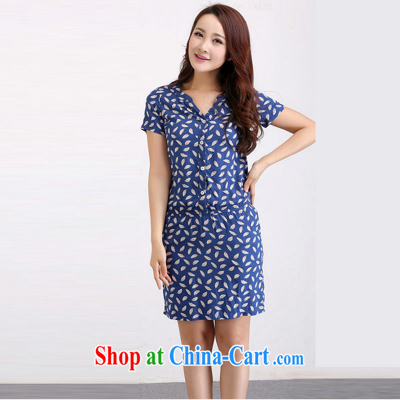 Hi Princess slave Korean loose video thin is thin stamp stretch Elastic waist cardigan dresses larger female D 50,039 large blue code 3XL, Hi Maria slavery, and shopping on the Internet