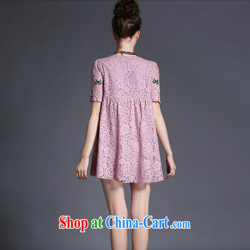 O'Neill could bring about 2015 in Europe and America, the ladies' summer and indeed increase lace round-collar short-sleeve thick sister graphics thin summer dresses 200 Jack white 3 XL, would bring about (AOFULI), online shopping