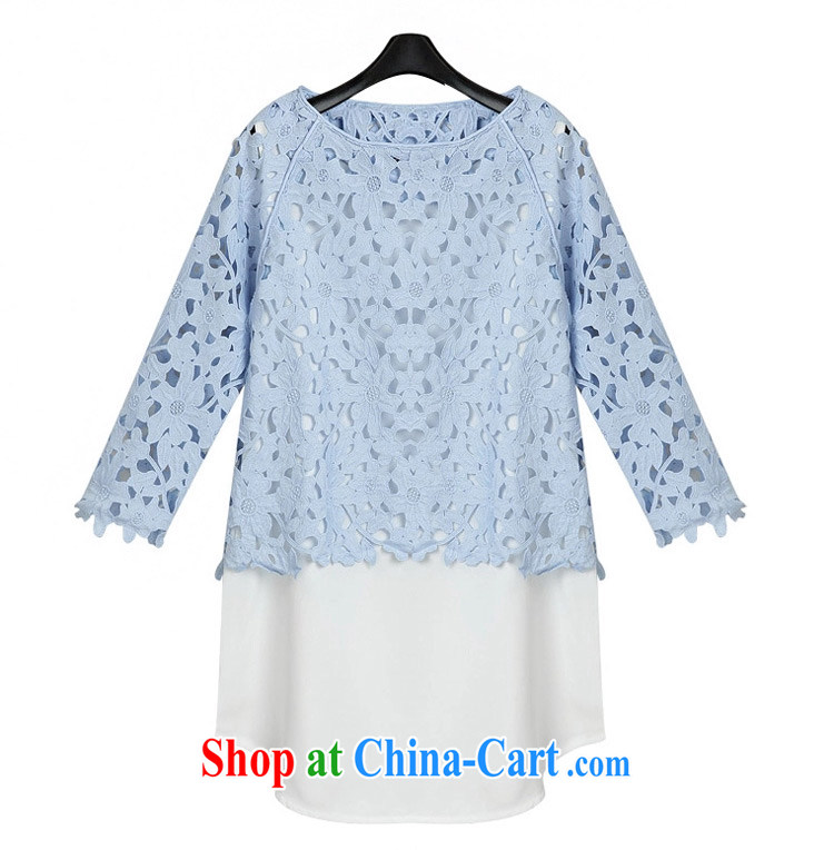 Pak won new Summer Snow, woven shirts, long, large, loose two-piece lace Openwork thick female blue 1722 2 XL 135 - 145 Jack left and right pictures, price, brand platters! Elections are good character, the national distribution, so why buy now enjoy more preferential! Health