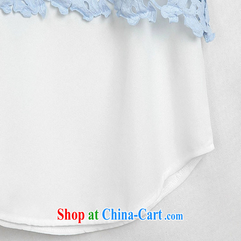 Pak won new Summer Snow, woven shirts, long, large, loose two-piece lace Openwork thick female blue 1722 2 XL 135 - 145 Jack left and right, Bo, and shopping on the Internet