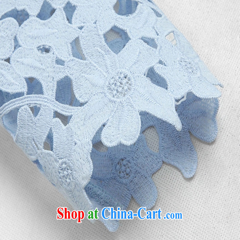 Pak won new Summer Snow, woven shirts, long, large, loose two-piece lace Openwork thick female blue 1722 2 XL 135 - 145 Jack left and right, Bo, and shopping on the Internet