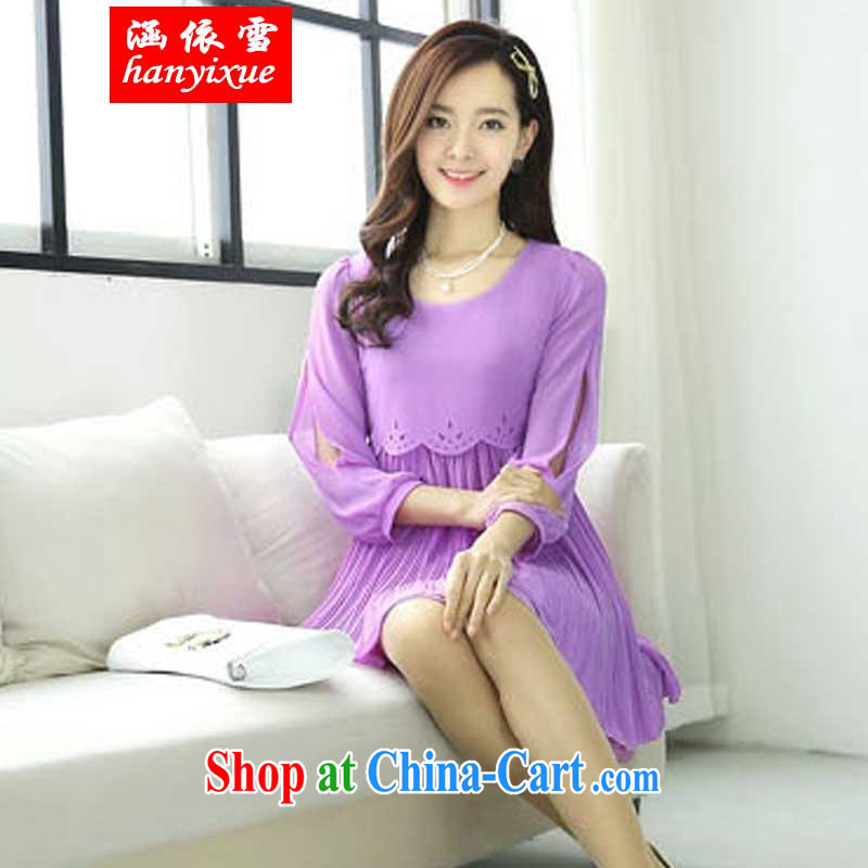 covered by snow in accordance with the Code women dress 15 spring and summer Korean XL snow woven King code loose video thin thick MM female violet 7 cuff large code XXXXXL