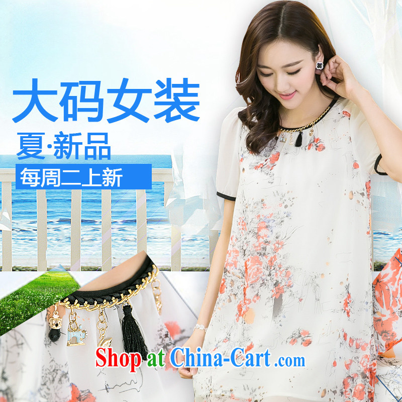 Good luck cracking the Code women mm thick 2015 summer New, and indeed more relaxed graphics thin high-quality snow woven stamp lady dresses 5208 white 4XL (180 - 200 ) jack, giggling auspicious, shopping on the Internet