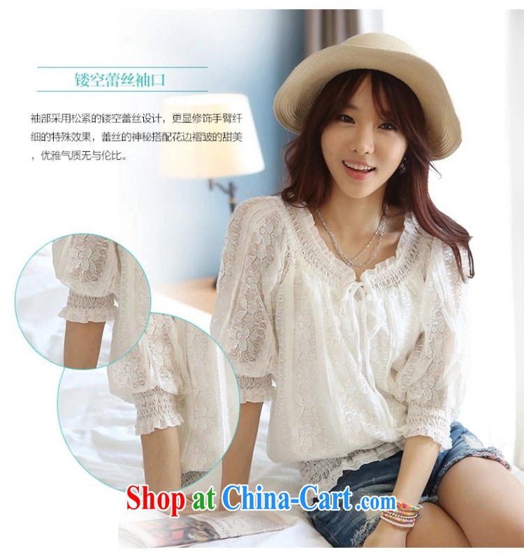 Addis Ababa Lehmann summer 2015 new Korean version the code blouses short-sleeved snow woven lace shirt solid T-shirt, long, female white XXXL pictures, price, brand platters! Elections are good character, the national distribution, so why buy now enjoy more preferential! Health