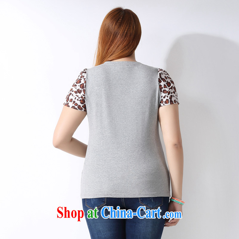 2015 spring and summer with many major Code female thick MM personality 100 on Leopard tile graphics thin T pension A 3700 light gray 4 XL, with Po, Mr. Choi (CAIDOBLE), and, on-line shopping