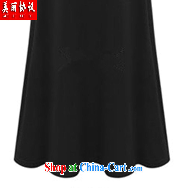 Beautiful 2015 Agreement the United States and Europe, female summer is indeed the Increase 200 Jack thick sister graphics thin T pension flouncing cuff dress SJL 2641 black XXXXXL, beautiful, and, shopping on the Internet