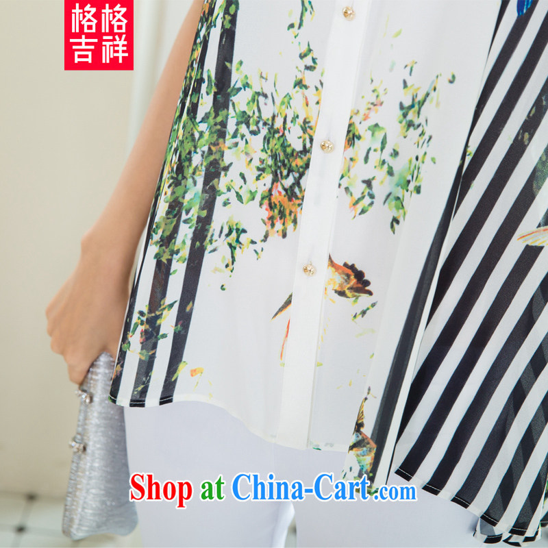 Good luck cracking the Code women mm thick beauty summer 2015 new Korean loose video thin, long, short-sleeved stamp duty on T-shirt shirt X 5180 white 4XL, giggling auspicious, shopping on the Internet
