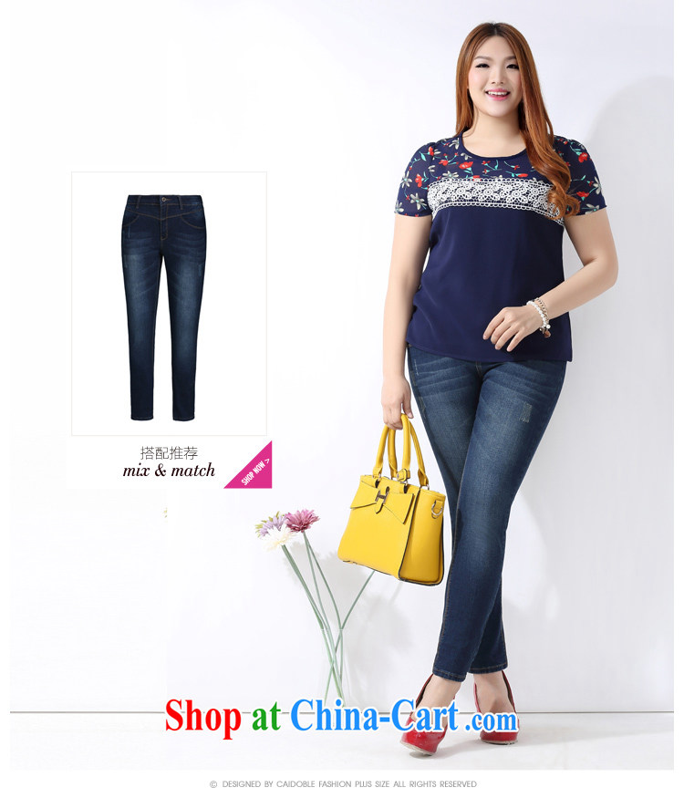 2015 spring and summer with many major Code female thick MM Korean sweet lace lace snow woven shirts A 3707 blue 5 XL pictures, price, brand platters! Elections are good character, the national distribution, so why buy now enjoy more preferential! Health