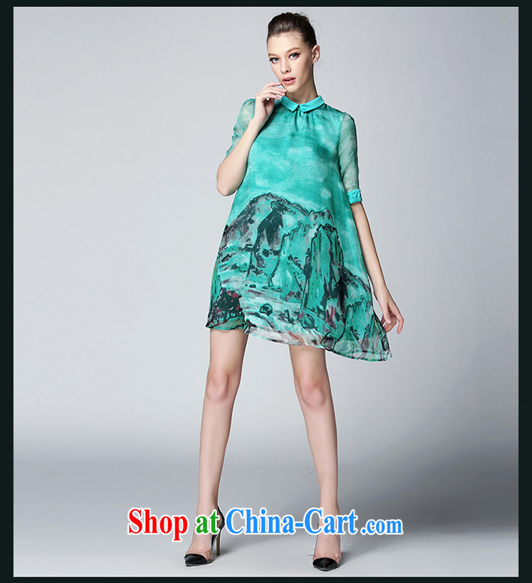 Mephidross economy honey, 2015 summer new XL ladies' fashion style graphics thin stamp dresses 2115 Lake green code 3 XL 160 Jack left and right pictures, price, brand platters! Elections are good character, the national distribution, so why buy now enjoy more preferential! Health