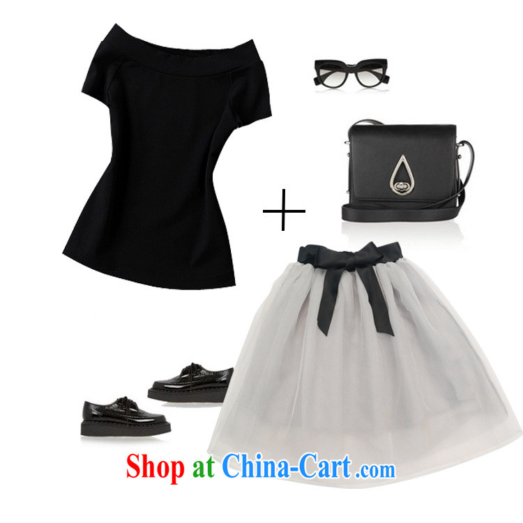 100 Of The 2015 summer new, larger female thick MM a field for black T shirt + bow tie the skirt body Kit 200 jack to wear! Black 4 the picture, price, brand platters! Elections are good character, the national distribution, so why buy now enjoy more preferential! Health