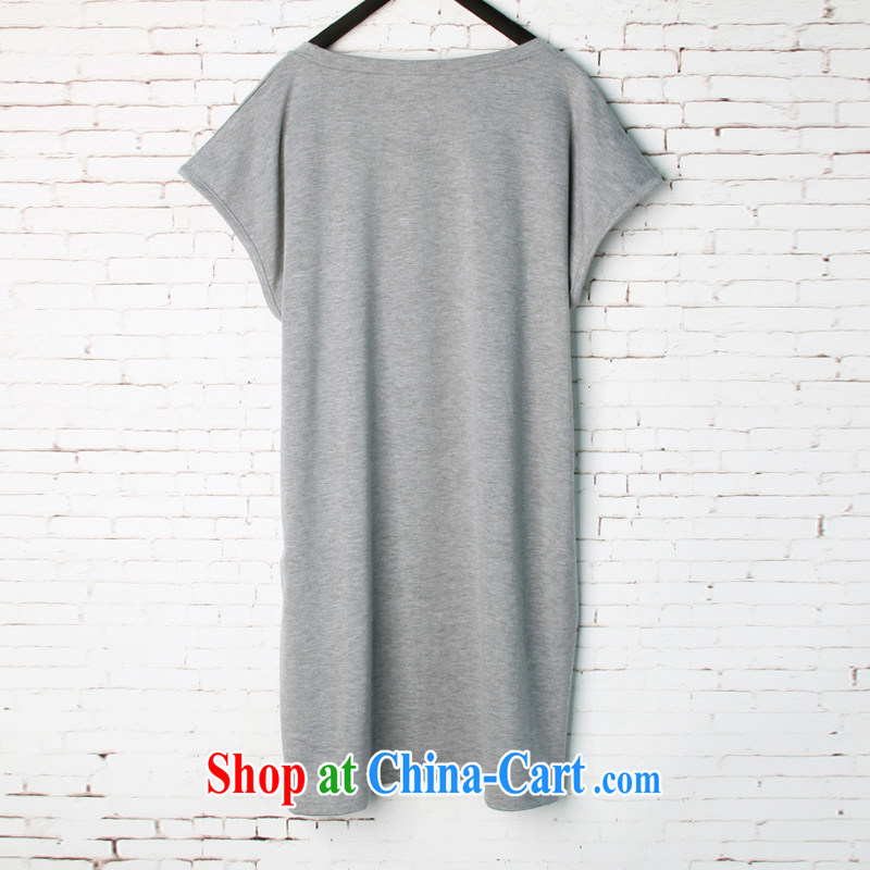 feelnet 2015 Korean version the code female summer new thick mm loose video thin stretch, long, short-sleeved shirt T 1552 gray 48 code/recommendations 80 - 130 kg, FeelNET, shopping on the Internet