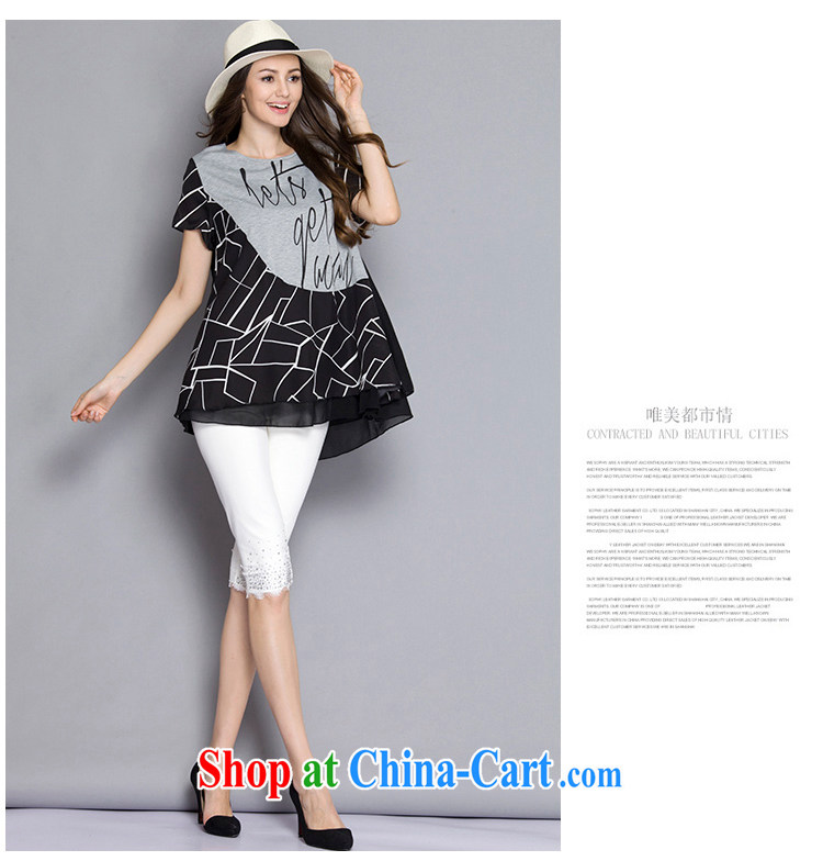 Connie's dream in Europe and America, the female summer 2015 new thick mm stylish stitching, long, loose short-sleeve T-shirt women T-shirt J 90 black XXXXXL pictures, price, brand platters! Elections are good character, the national distribution, so why buy now enjoy more preferential! Health
