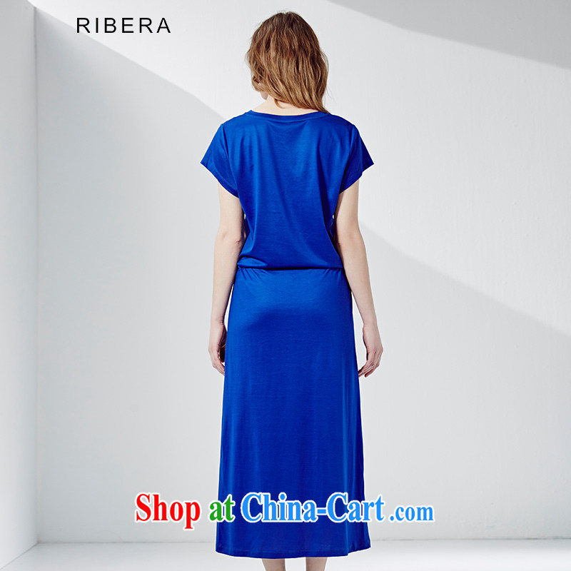 Carol Bellamy, dresses summer is the girl with long, round-collar short-sleeve dress thick MM 6.52102 billion electric blue XXL, Carol Bellamy (Ribera), online shopping