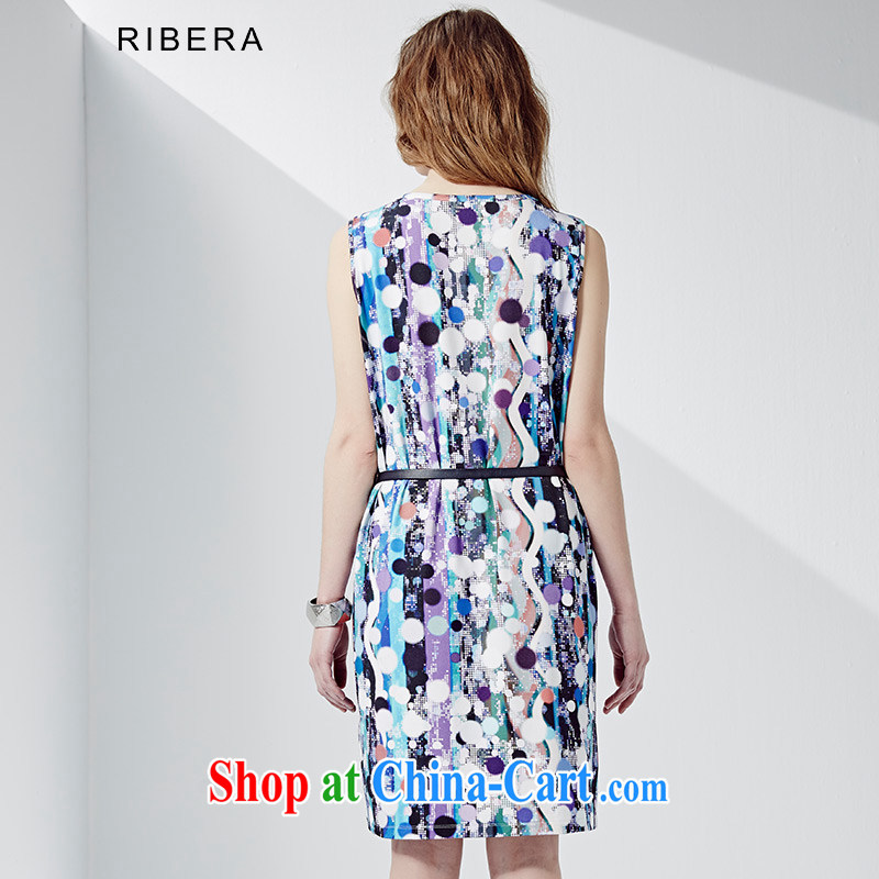 RIBERA summer new 2015 abstract color, stamp duty vest dresses Women's Code 6.52103 billion purple XXXL, Carol Bellamy (Ribera), shopping on the Internet
