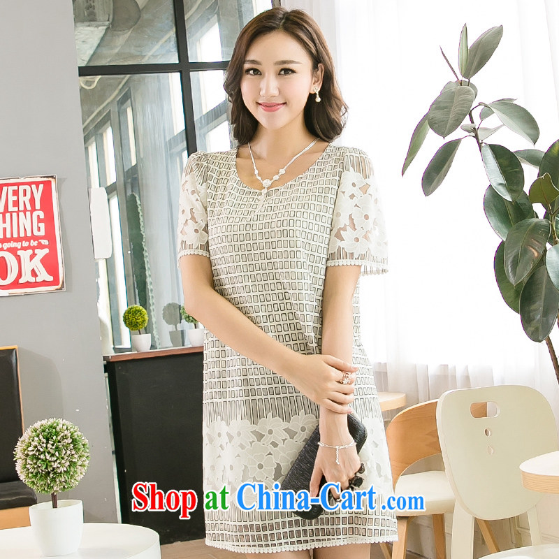 Huan Zhu Ge Ge Ge 2015 and indeed increase, female summer new emphasis on cultivating mm video thin Web Uganda were empty short-sleeved dresses 5229 photo color 3XL (it is recommended that 165 - 180 catties, giggling auspicious, shopping on the Internet