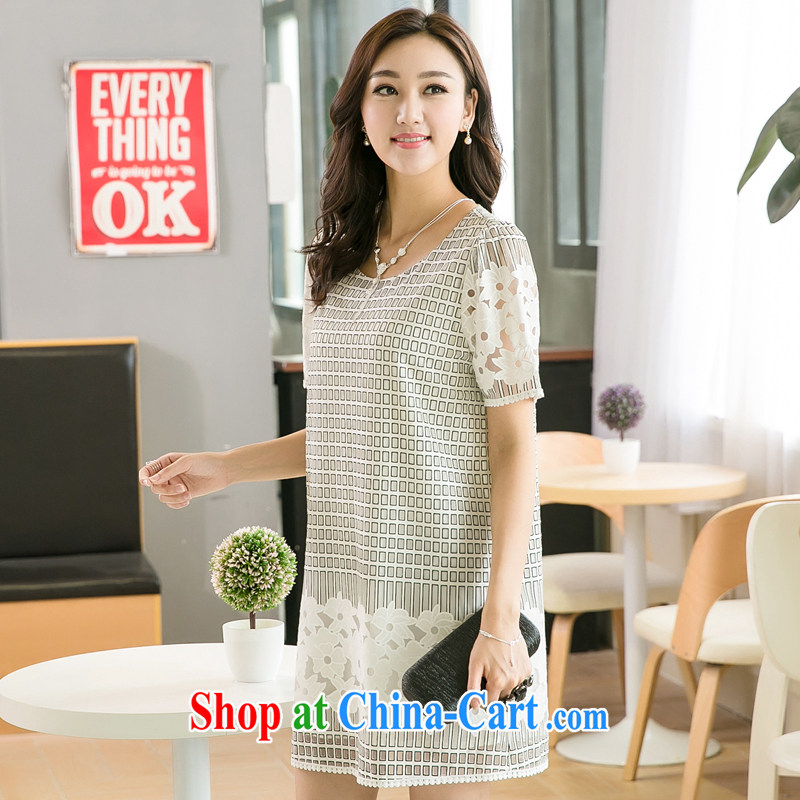 Huan Zhu Ge Ge Ge 2015 and indeed increase, female summer new emphasis on cultivating mm video thin Web Uganda were empty short-sleeved dresses 5229 photo color 3XL (it is recommended that 165 - 180 catties, giggling auspicious, shopping on the Internet