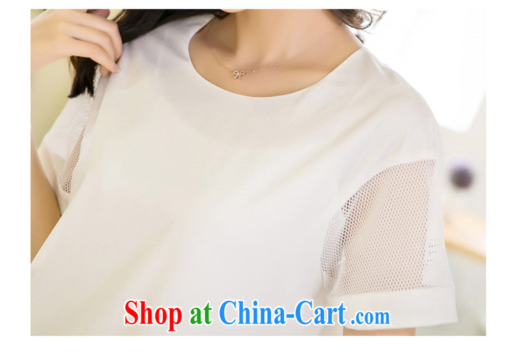 Huan Zhu Ge Ge Ge XL ladies' 2015 summer new Korean version mm thick loose video thin Web yarn stitching snow woven stamp short-sleeved dresses 5200 white 3XL pictures, price, brand platters! Elections are good character, the national distribution, so why buy now enjoy more preferential! Health