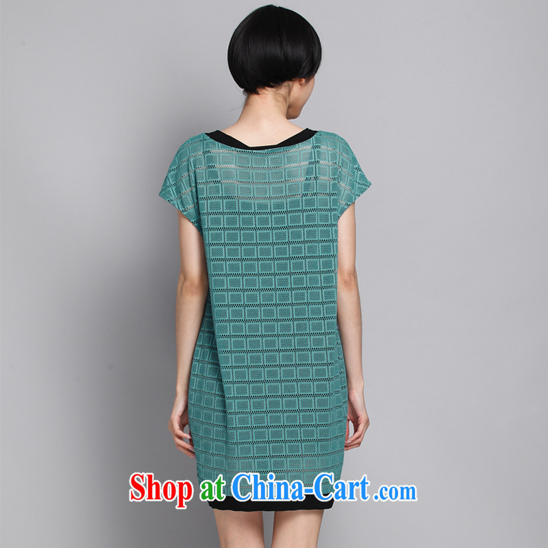 Mephidross economy honey, 2015 summer new XL female Korean version thick MM stylish grid Openwork dresses, 2889 photo color the code 5 XL 200 jack, evergreens economy honey (MENTIMISI), and shopping on the Internet