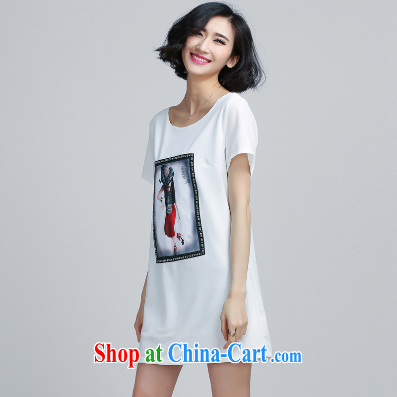 The red-lin 2015 summer new, large, female, long, short-sleeved stamp T pension female DM 710 white XXXXXL, red-lin (YIHONGLIN), and, on-line shopping