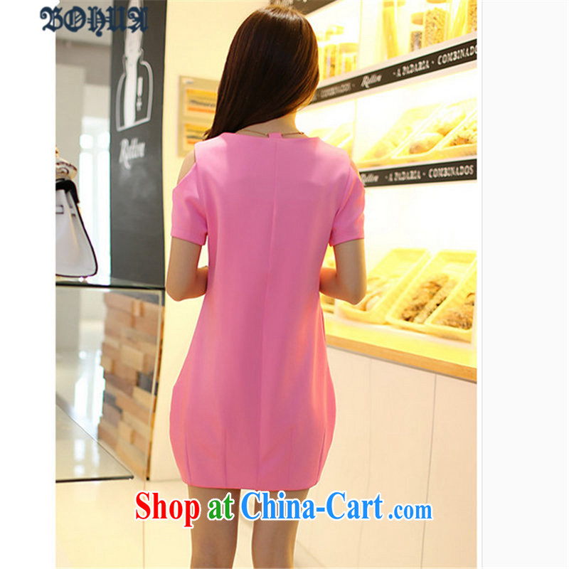 Hua 2015 Korean version of the new, thick mm summer is the XL girls decorated in a thick sister dress pink 4 XL, Hua, and shopping on the Internet