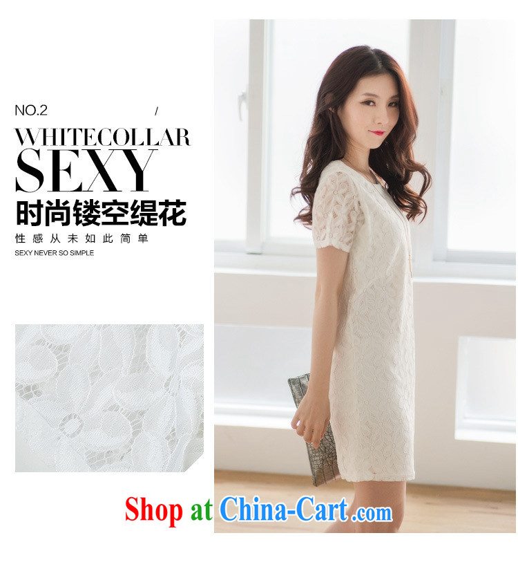 MissDonut 2015 summer mm thick and fat XL female Korean style beauty graphics thin thick sister short-sleeved lace dresses large white code XXL pictures, price, brand platters! Elections are good character, the national distribution, so why buy now enjoy more preferential! Health