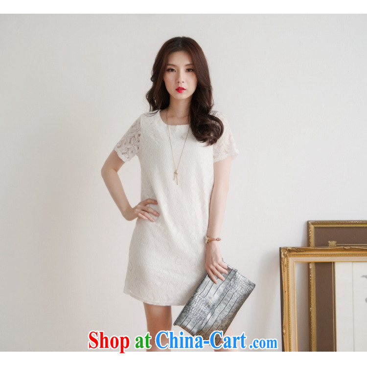 MissDonut 2015 summer mm thick and fat XL female Korean style beauty graphics thin thick sister short-sleeved lace dresses large white code XXL pictures, price, brand platters! Elections are good character, the national distribution, so why buy now enjoy more preferential! Health