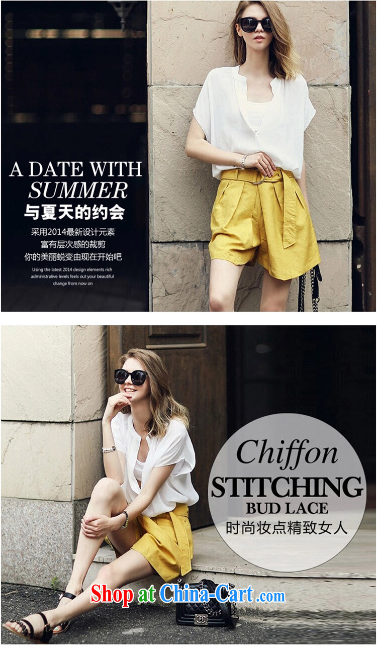 Tang year 2015 the United States and Europe, female summer new short-sleeved snow woven shirts loose two-piece white + Yellow/L 8111 XL 3 150 - 160 Jack left and right pictures, price, brand platters! Elections are good character, the national distribution, so why buy now enjoy more preferential! Health