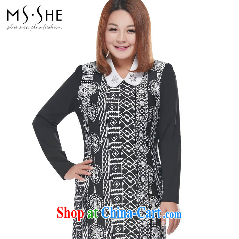 MSSHE 2015 spring spring knitting fake collar dresses clearance 7769 white 3XL
