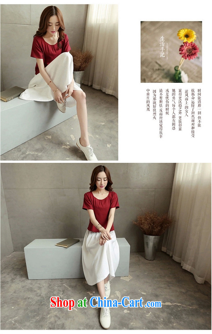 According to perfect summer 2015 new retro art, two-piece lady short-sleeved larger units the dresses, long skirts Y 2243 red T-shirt + White skirt XL pictures, price, brand platters! Elections are good character, the national distribution, so why buy now enjoy more preferential! Health