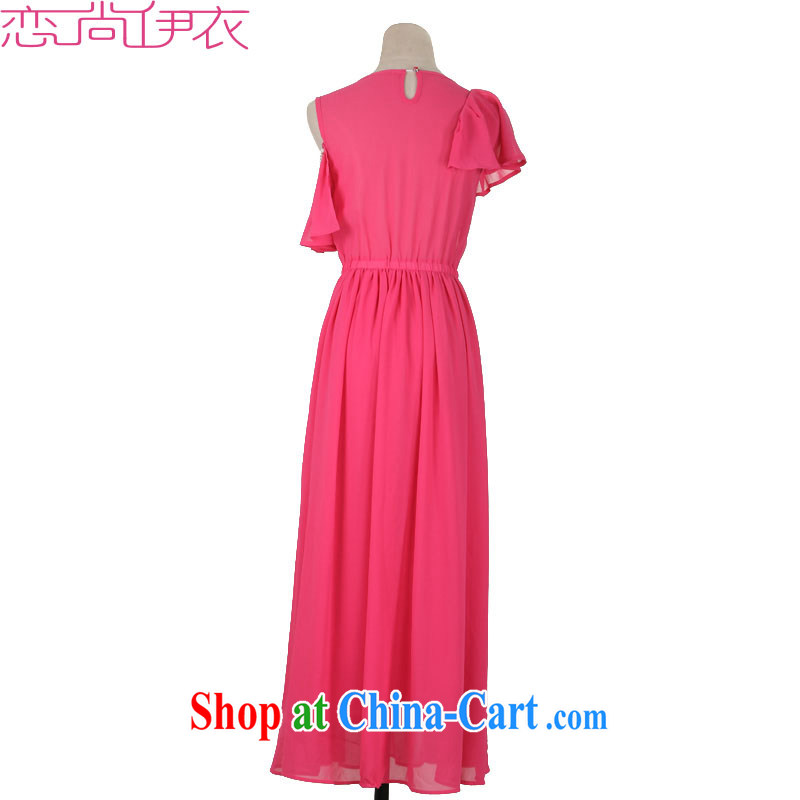 The delivery package as soon as possible by focusing on beauty XL long skirt beach skirts Solid Color nails Pearl flouncing short-sleeved dresses snow woven large beach skirts leisure skirt of red 4 XL approximately 160 - 175 jack, land is still the garment, shopping on the Internet