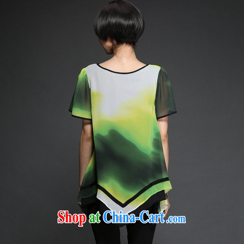 Mephidross economy honey, summer, the Korean version is indeed the XL female snow T woven shirts T-shirt hit color gradient round-collar short-sleeve does not rule snow woven shirts 1348 map color the code 4 XL 175 jack, evergreens economy honey (MENTIMISI), and, on-line shopping