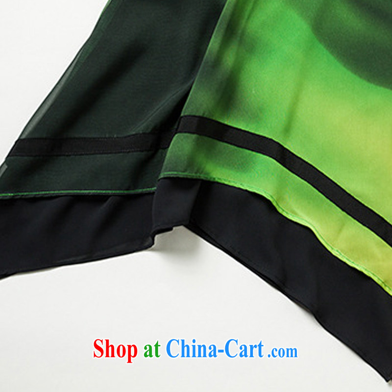Mephidross economy honey, summer, the Korean version is indeed the XL female snow T woven shirts T-shirt hit color gradient round-collar short-sleeve does not rule snow woven shirts 1348 map color the code 4 XL 175 jack, evergreens economy honey (MENTIMISI), and, on-line shopping