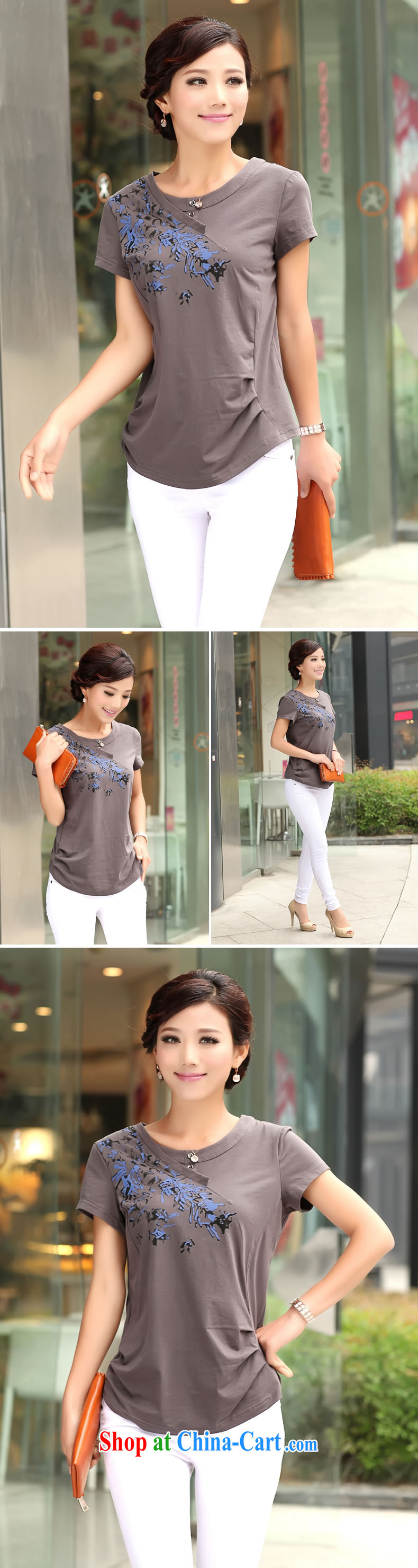 Connie Diane 2015 summer on the new larger female female T shirt XB 8161 dark gray 2 XL pictures, price, brand platters! Elections are good character, the national distribution, so why buy now enjoy more preferential! Health